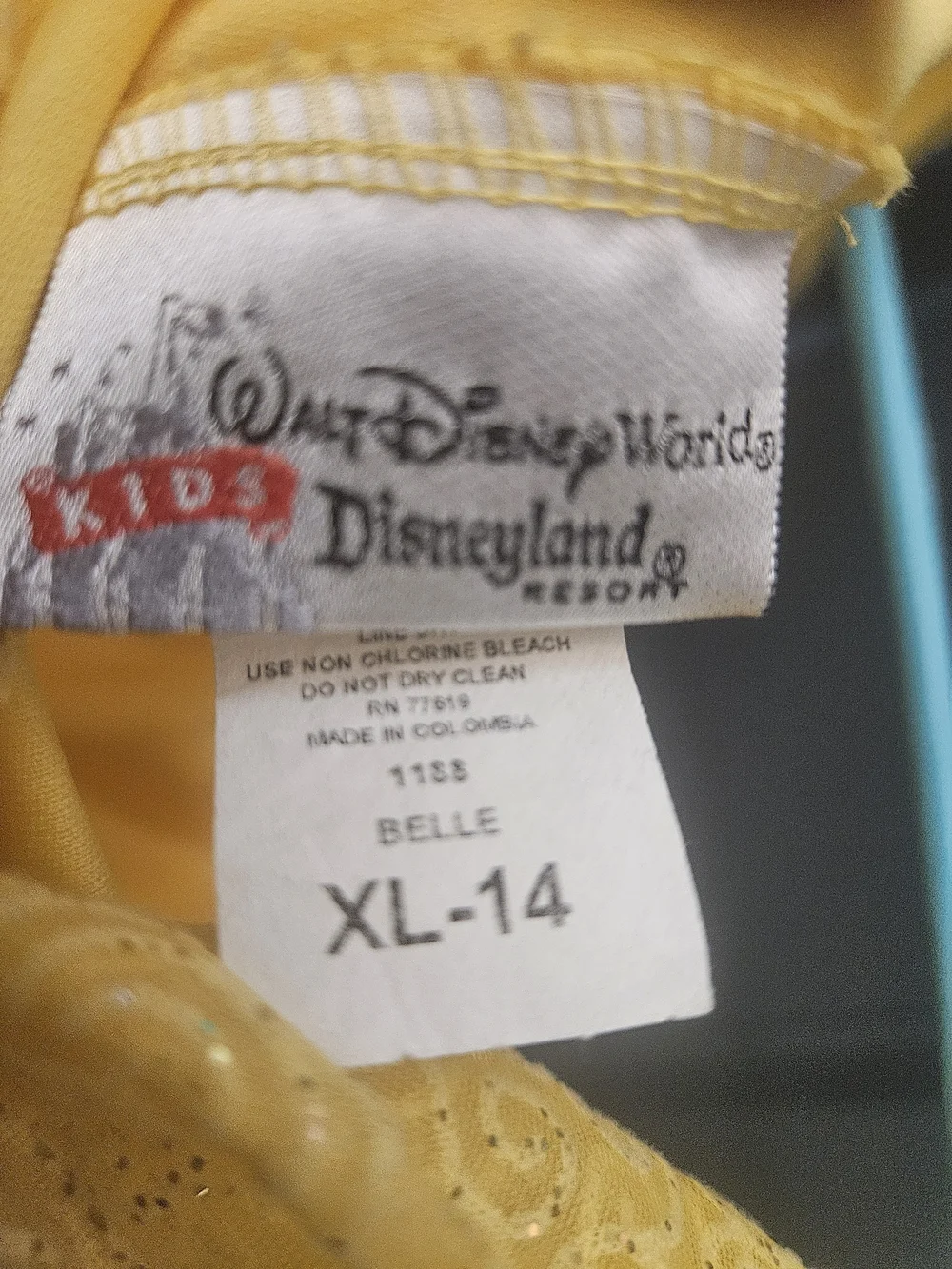 Disney Bell Costume Size Kids XL 14